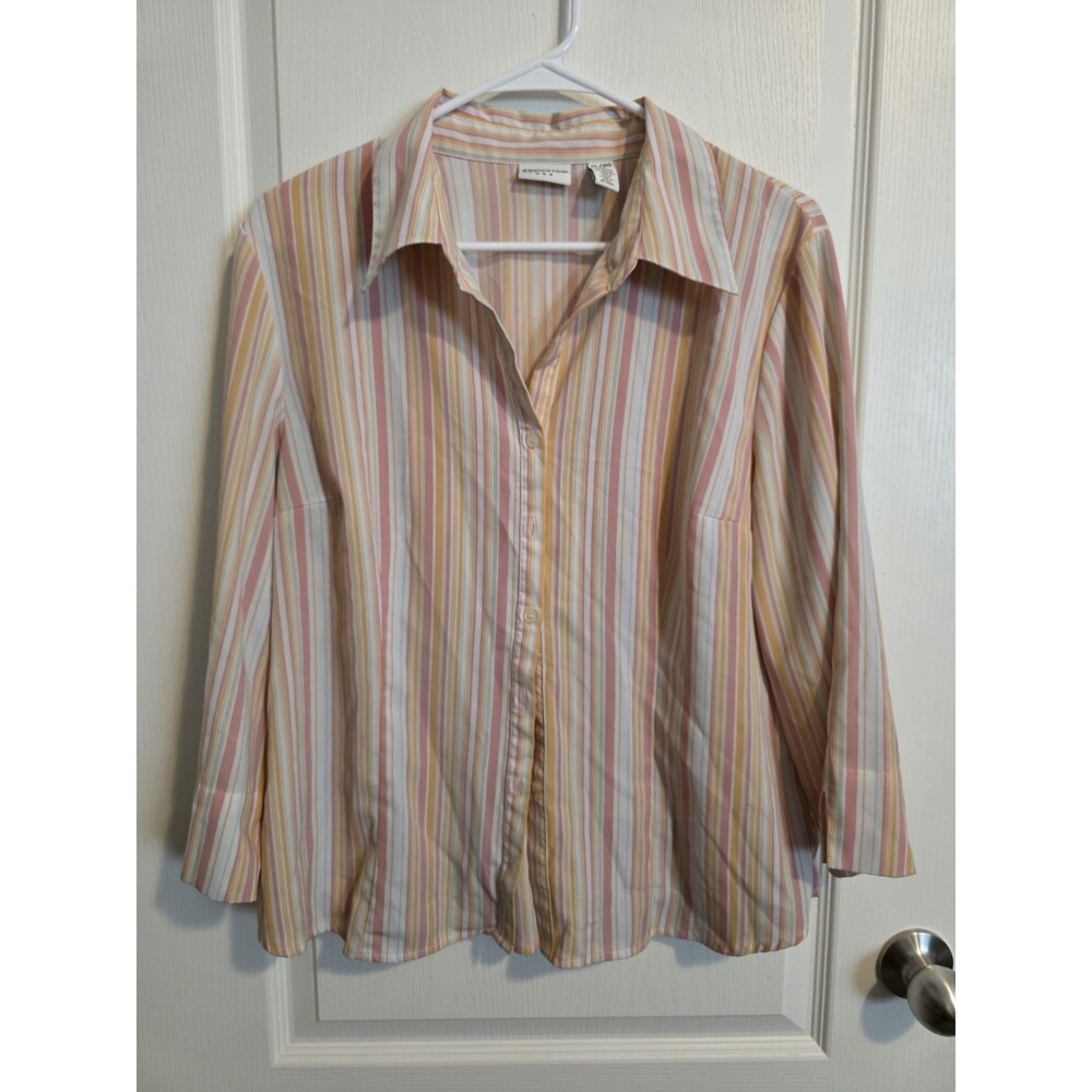 Covington pastel striped Y2K blouse.  lightweight Women's sz XL.  304